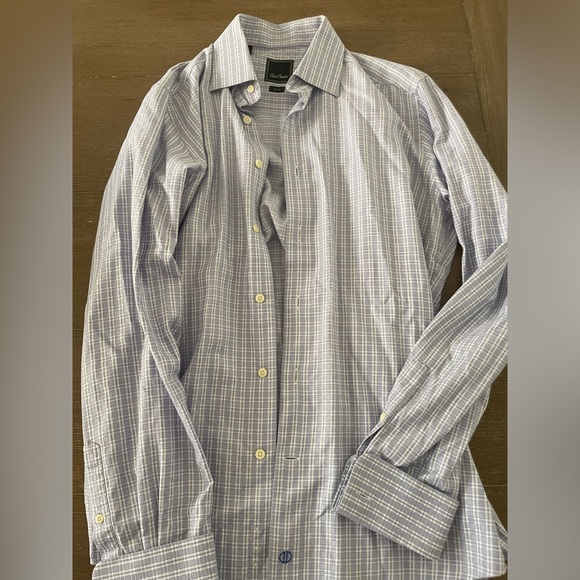 DAVID DONAHUE Trim Fit French Cuff Dress Shirt Size 15.5 - 34/35 - Picture 4 of 5